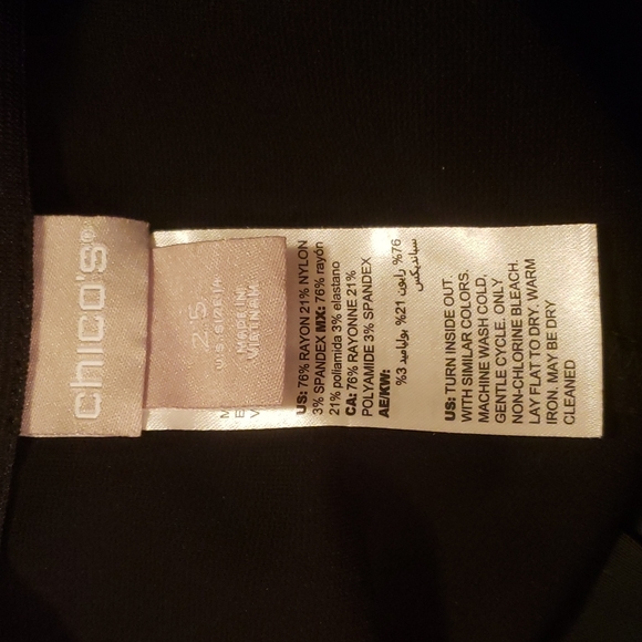 Chico's Size 2.5 (14) Black Slimming Sequined Pants - Picture 3 of 7